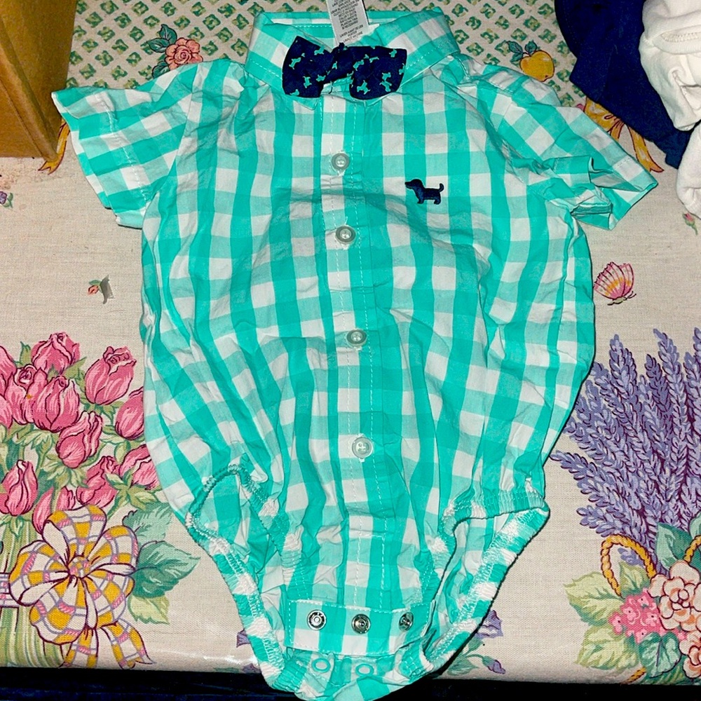 6 month onesie with tie